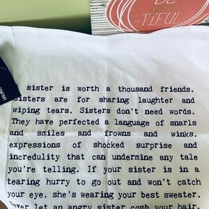 White Tea towel with *Sister* Quotes